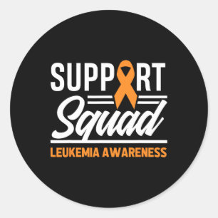Pegatina Redonda Leukemia Guerrero Apoyo Escuadrón Leucemia Cáncer