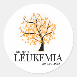 Pegatina Redonda Leukemia Tree