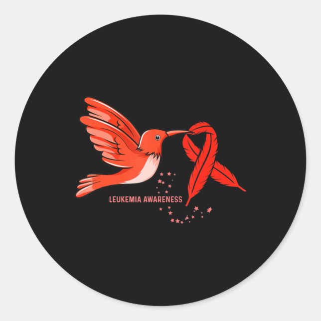 Pegatina Redonda Leukemia Warrior  Leukemia Awareness  (Anverso)