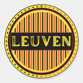 Pegatina Redonda Leuven City Pride Emblem – Belgian Identity