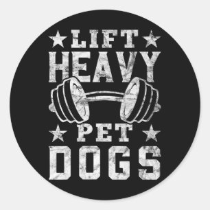 Pegatina Redonda Levanta Perros Domésticos Pesados Gimnasio Para Le