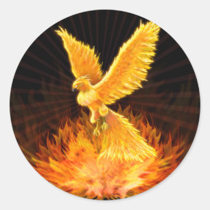 Pegatina Redonda Levantamiento de Phoenix