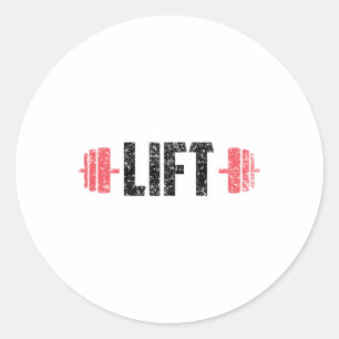 Pegatina Redonda Levantar Pesas Gimnasio De Entrenamiento De Levant