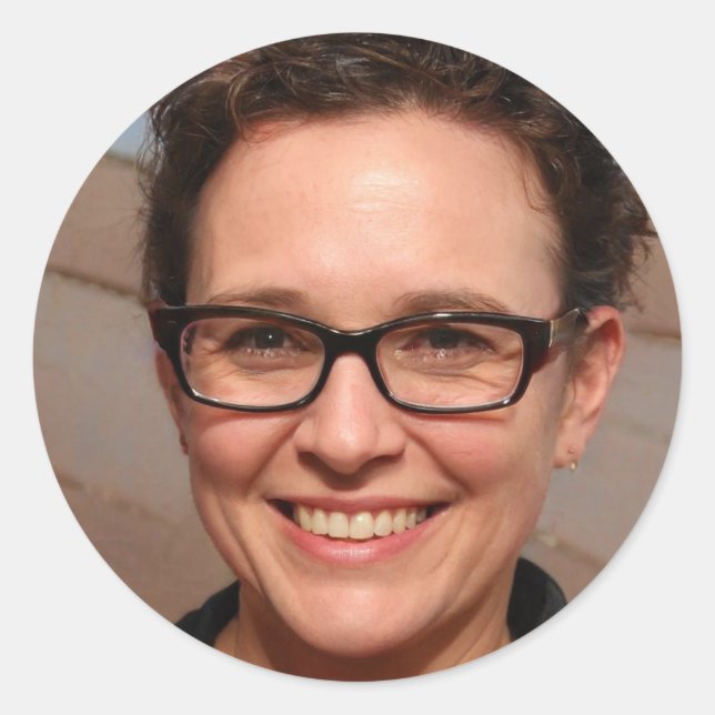 Pegatina Redonda Levantarse y brillar (Anverso)