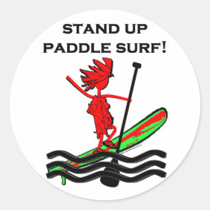 Pegatina Redonda ¡Levántate Paddle Surf!