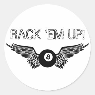 Pegatina Redonda ¡levántelos! bola de octavillas en vuelo