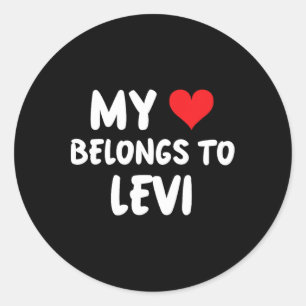 Pegatina Redonda Levi - Mi corazón pertenece a Levi - Amor