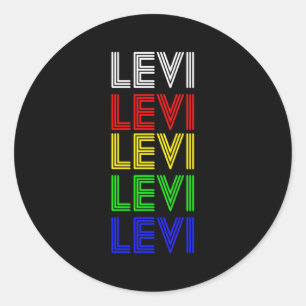 Pegatina Redonda Levi Personalizado First Name Style By Mel