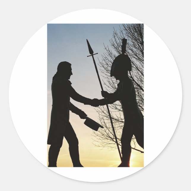 Pegatina Redonda Lewis & Clark (Anverso)