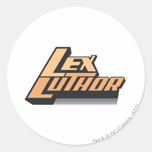 Pegatina Redonda Lex Luther - Dos líneas (Anverso)