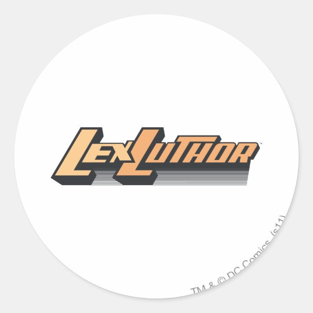 Pegatina Redonda Lex Luther - Una línea (Anverso)