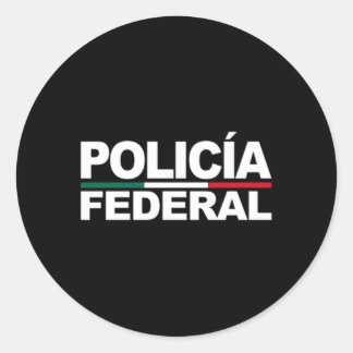 Pegatina Redonda Ley Policial Federal Mexicana