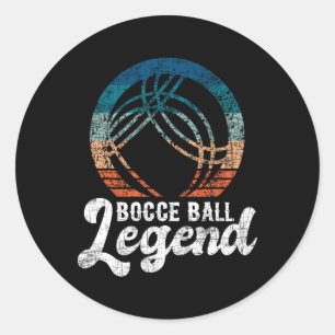 Pegatina Redonda Leyenda de Byll Bocce - Juego de Bolos de Césped B