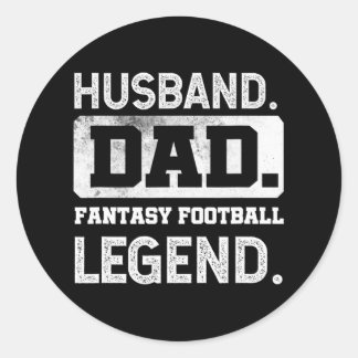 Pegatina Redonda Leyenda de Fantasy para el marido masculino