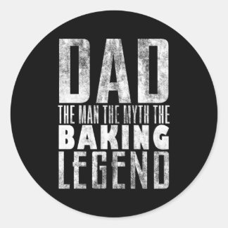 Pegatina Redonda Leyenda De Hormigón Del Día Del Padre Que Hace Bak