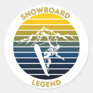 Pegatina Redonda Leyenda de Snowboard