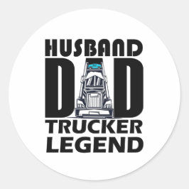 Pegatina Redonda leyenda del camionero del esposo papá para regalo 