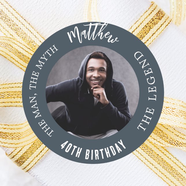 Pegatina Redonda Leyenda del mito del fotógrafo de carbón vegetal g (Subido por el creador)