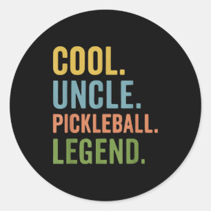 Pegatina Redonda Leyenda del pickleball tío genial