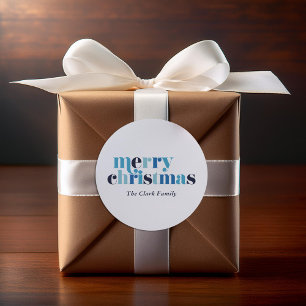 Pegatina Redonda Leyenda en negrita "Feliz Navidad"