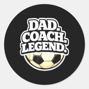 Pegatina Redonda Leyenda Entrenador Papá Divertido Papá Fútbol