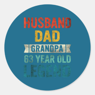Pegatina Redonda Leyenda Esposo Papá Abuelo 63