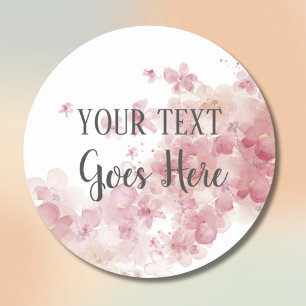 Pegatina Redonda Leyenda floral de productos a mano personalizable