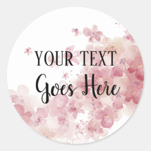Pegatina Redonda Leyenda floral de productos a mano personalizable