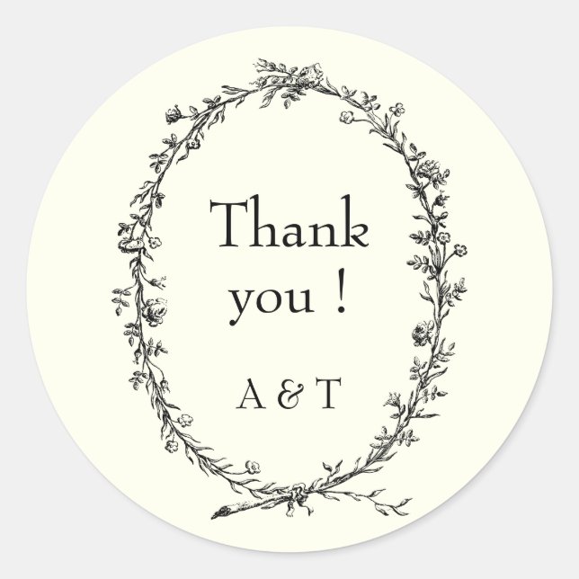 Pegatina Redonda Leyenda rústica boda de moda de Marfil (Anverso)