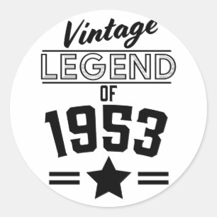 Pegatina Redonda Leyenda Vintage de 1953