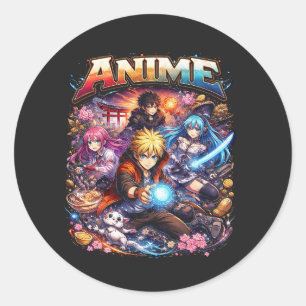Pegatina Redonda Leyendas del Anime