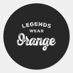 Pegatina Redonda Leyendas Vestir Naranja Equipo Espíritu Juego Gear