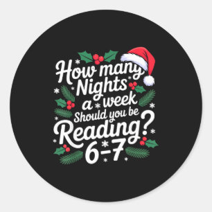 Pegatina Redonda Leyendo 67 Meme Englieacher Divertido 67 Navidad