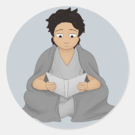 Pegatina Redonda Leyendo: El único escape