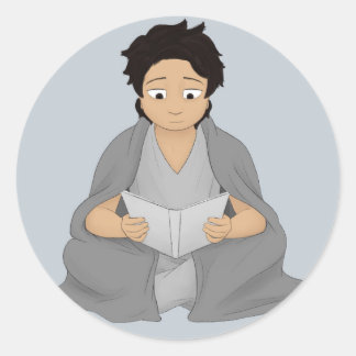 Pegatina Redonda Leyendo: El único escape