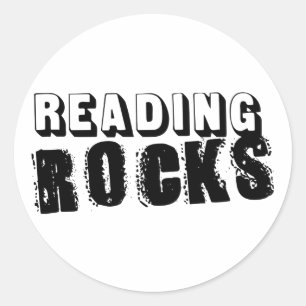 Pegatina Redonda Leyendo rocas