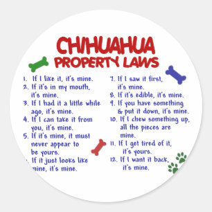 Pegatina Redonda Leyes de propiedad CHIHUAHUA 2