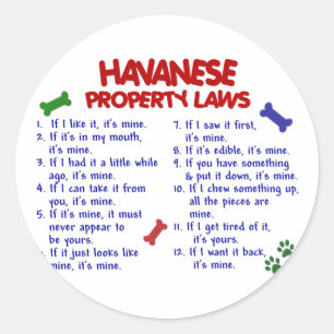Pegatina Redonda leyes de propiedad HAVANESE 2