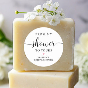 Pegatina Redonda Leyton De Mi Ducha a la Suya Jabón