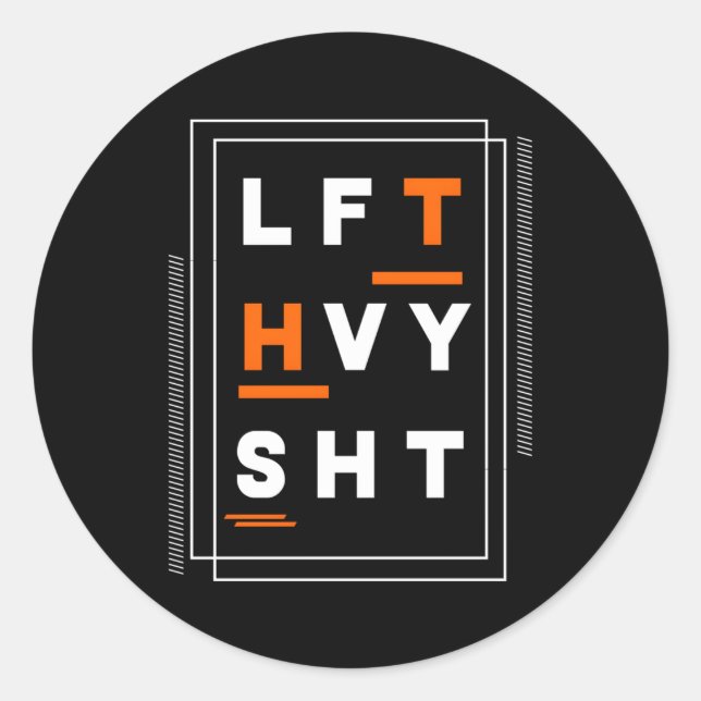 Pegatina Redonda Lft Hvy Sht Fun Weight Lifter Gym Bunny (Anverso)