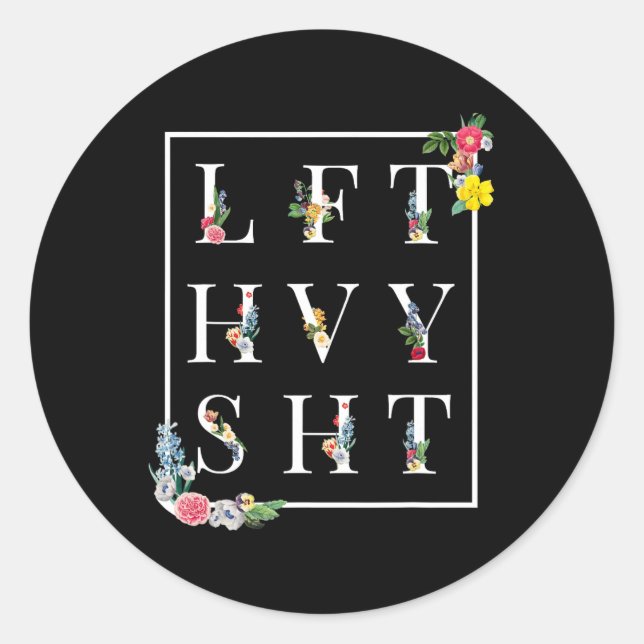 Pegatina Redonda Lft Hvy Sht Graciosos Hombres Gym Rat Entrenando P (Anverso)