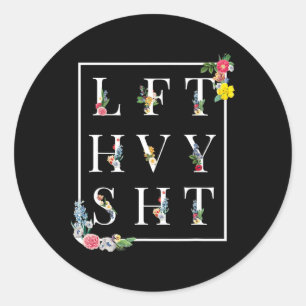 Pegatina Redonda Lft Hvy Sht Graciosos Hombres Gym Rat Entrenando P