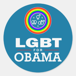 Pegatina Redonda LGBT para OBAMA