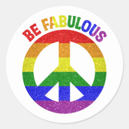 Pegatina Redonda LGBT, sé fabuloso