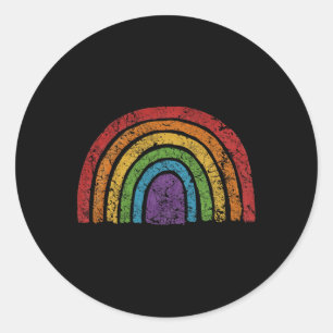 Pegatina Redonda Lgbtq Bandera Arcoiris Orgullo Gay Lgbt Sensibiliz