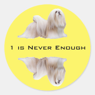 Pegatina Redonda Lhasa Apso 1 nunca es suficiente