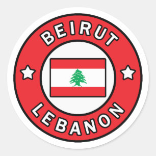 Pegatina Redonda Líbano en Beirut