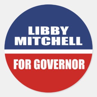 PEGATINA REDONDA LIBBY MITCHELL PARA GOBERNADOR