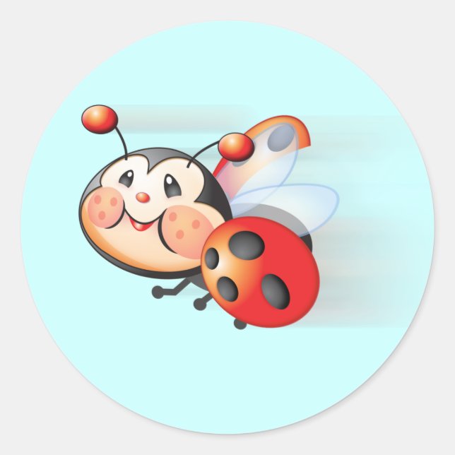 Pegatina Redonda Libby the Ladybug Sticker (Anverso)