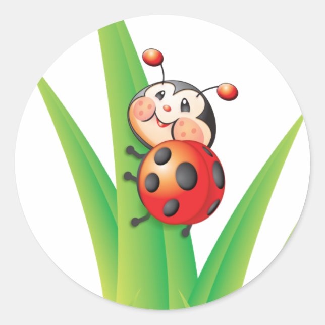 Pegatina Redonda Libby the Ladybug Sticker (Anverso)